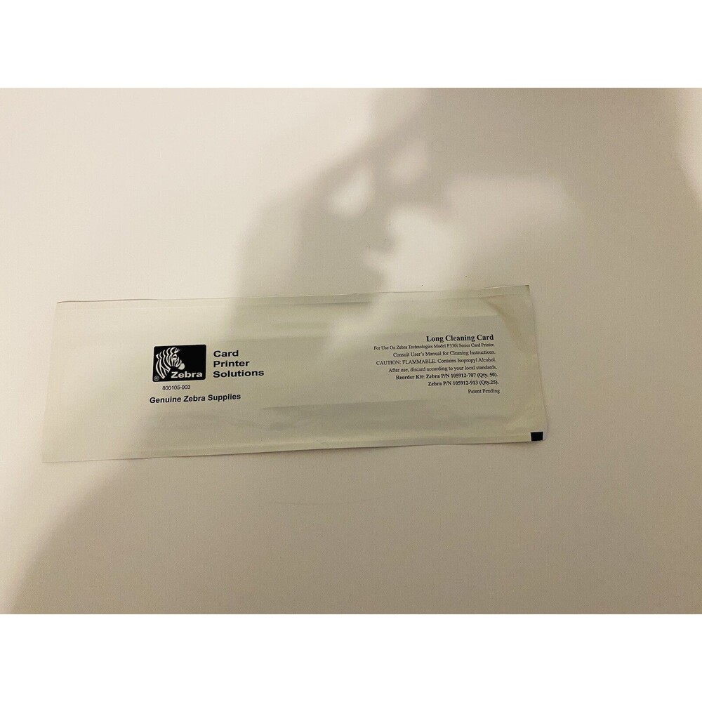 ZEBRA 800105-003 LONG CLEANING CARD for P330i CARD PRINTER SEALED